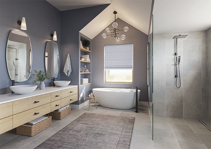 Jaipur, Cobalt - Motorised Roman Blind - Image 6